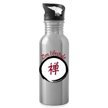 Lifestyle Zen Kanji Circulaire - Gourde avec paille intégrée - argent clair - Droite