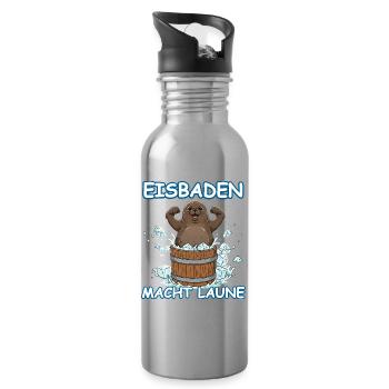 Eisbaden Seehund - Trinkflasche mit integriertem Trinkhalm - Lightsilver - Rechts