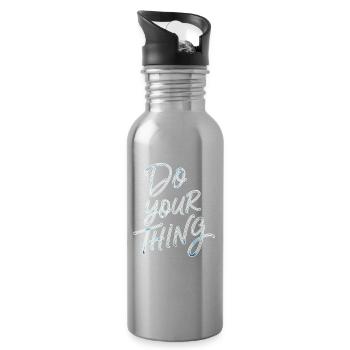 Do Your Thing Motivation Typografie - Trinkflasche mit integriertem Trinkhalm - Lightsilver - Rechts
