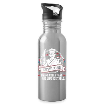 Sushi King: Unforgettable Rolls - Water bottle with straw - silver - Right