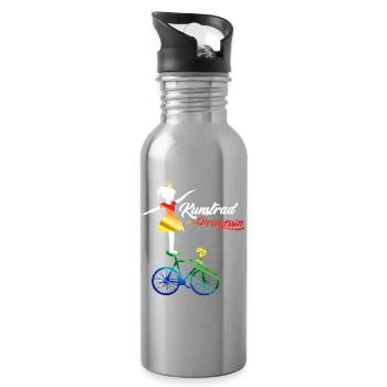 Artistic cycling, artistic cycling, indoor cycling - Water bottle with straw - silver - Right