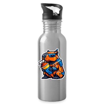 Capybara 1st day of school | School enrollment children - Water bottle with straw - silver - Right