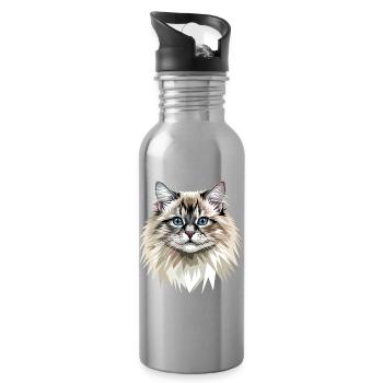 Ragdoll Chat Ragdoll Chat Mignons Chats Ragdoll - Gourde avec paille intégrée - argent clair - Droite