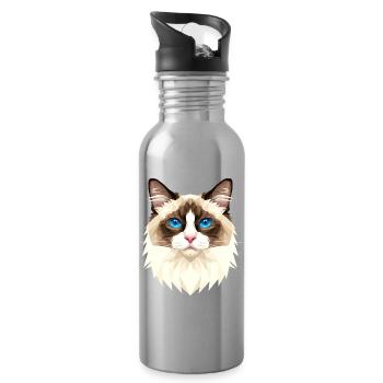 Ragdoll Chat Ragdoll Chat Mignons Chats Ragdoll - Gourde avec paille intégrée - argent clair - Droite