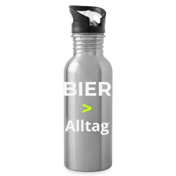 Bier > Alltag Shirt – Lustiges Frühlingsfest Bier  - Trinkflasche mit integriertem Trinkhalm - Lightsilver - Rechts