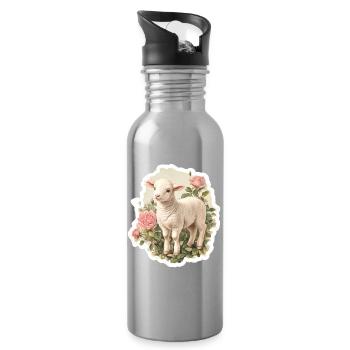 Lamb - Water bottle with straw - silver - Right