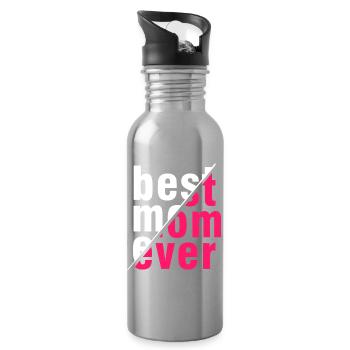 Meilleure chemise de maman de tous les temps – cadeau parfait - Gourde avec paille intégrée - argent clair - Droite
