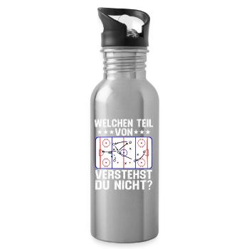 welchen teil von verstehst du nicht eishockey  - Trinkflasche mit integriertem Trinkhalm - Lightsilver - Rechts
