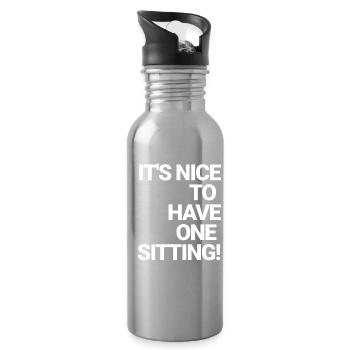 It's nice to have one sitting - bayrisch englisch - Trinkflasche mit integriertem Trinkhalm - Lightsilver - Rechts