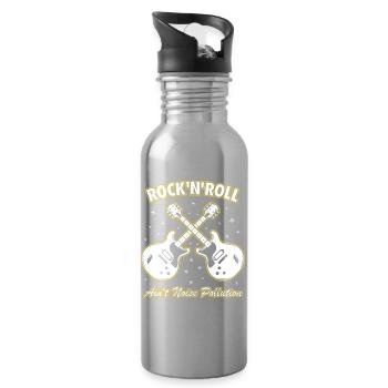Rock 'n' Roll ist keine Lärmbelastung - Trinkflasche mit integriertem Trinkhalm - Lightsilver - Rechts