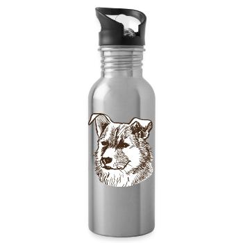 Dog - Water bottle with straw - silver - Right