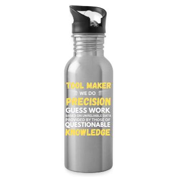 Toolmaker Nous faisons des suppositions précises Drôle - Gourde avec paille intégrée - argent clair - Droite