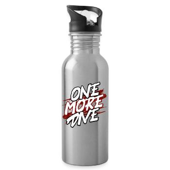 Tauchen - One More Dive - Scuba Diver Streetwear - Trinkflasche mit integriertem Trinkhalm - Lightsilver - Rechts