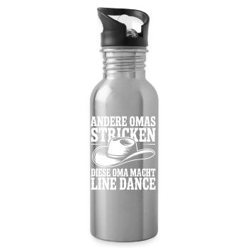 Omas Line Dance Shirt - Trinkflasche mit integriertem Trinkhalm - Lightsilver - Rechts