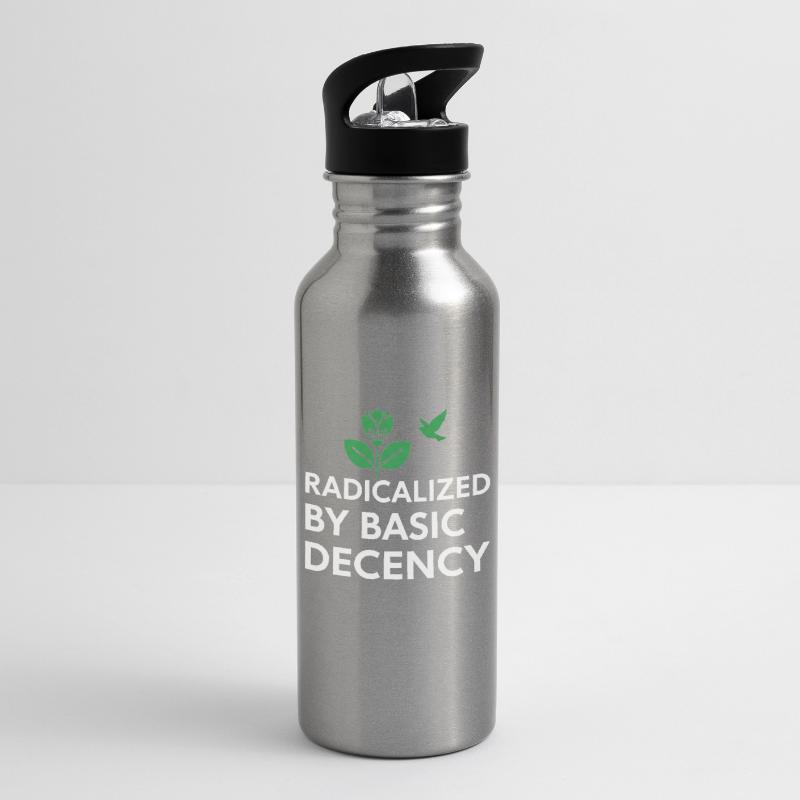 Radicalized By Basic Decency Statement shirt decal Water bottle with straw