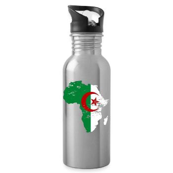Algeria Flag Africa - Water bottle with straw - silver - Right