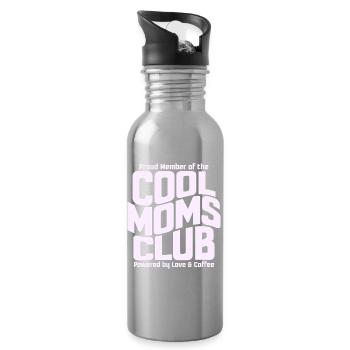 Club des mamans cool - Cadeau de maman pour la fête des mères - Gourde avec paille intégrée - argent clair - Droite