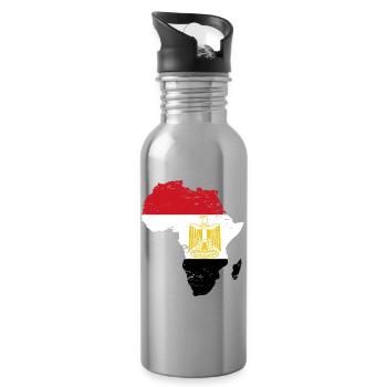Ägypten_Flagge_Afrika_used - Trinkflasche mit integriertem Trinkhalm - Lightsilver - Rechts