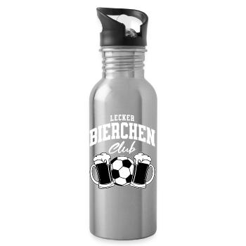 Lecker Bierchen Club - Trinkflasche mit integriertem Trinkhalm - Lightsilver - Rechts