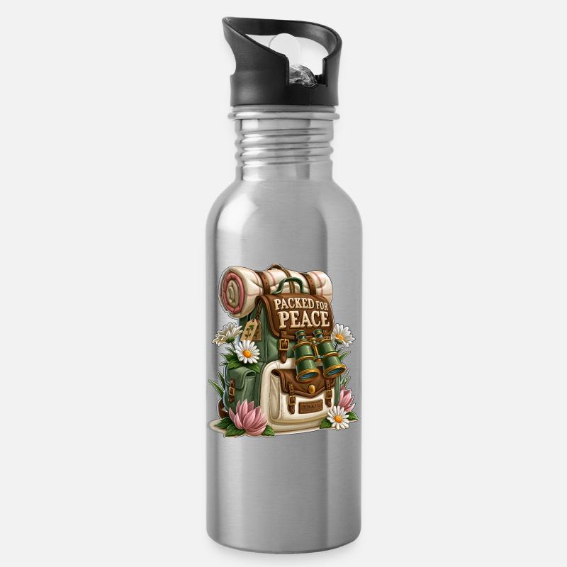 Sac à dos de randonnée Packed for Peace - Gourde avec paille intégrée - argent clair