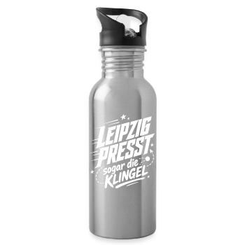 Leipzig presst sogar die Klingel - Trinkflasche mit integriertem Trinkhalm - Lightsilver - Rechts