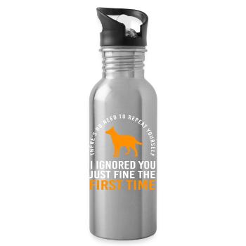 Australian Cattle Dog - Trinkflasche mit integriertem Trinkhalm - Lightsilver - Rechts