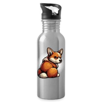 Corgi Corgis Welsh Corgi Corgi Owners Corgis - Water bottle with straw - silver - Right