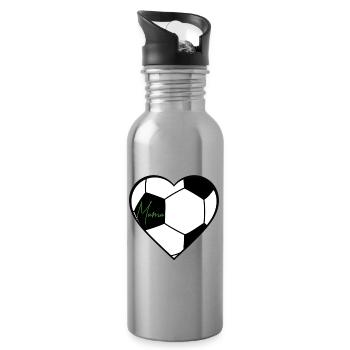 Fußball Mamas - Trinkflasche mit integriertem Trinkhalm - Lightsilver - Rechts