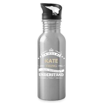 Es ist eine Kate-Sache, die du nicht verstehen würdest. Lustig. - Trinkflasche mit integriertem Trinkhalm - Lightsilver - Rechts