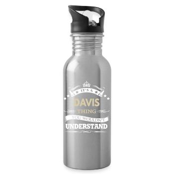 Its A Davis Thing You Wouldnt Understand Funny - Water bottle with straw - silver - Right