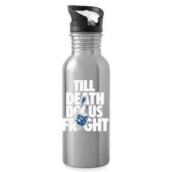 Till Death Do Us Fright Horror Design - Water bottle with straw - silver - Right