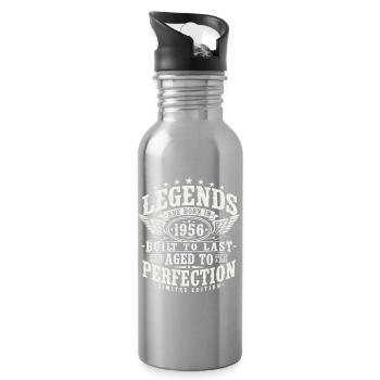 Anniversaire vintage Born Legends 1956 - Gourde avec paille intégrée - argent clair - Droite