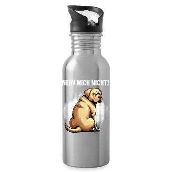 Nerv Mich Nicht Labrador Labradorbesitzer Labbi - Trinkflasche mit integriertem Trinkhalm - Lightsilver - Rechts