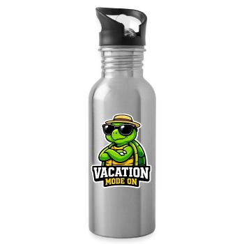 Cool Turtle Vacation Summer Saying Vacation - Water bottle with straw - silver - Right