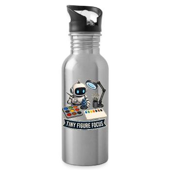 TINY FIGURE FOCUS - Trinkflasche mit integriertem Trinkhalm - Lightsilver - Rechts
