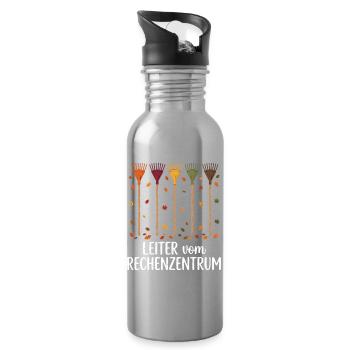 Rechenzentrum Gärtner Garten Gartenarbeit - Trinkflasche mit integriertem Trinkhalm - Lightsilver - Rechts