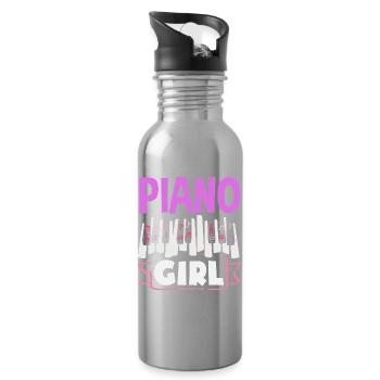 Cadeau pour musicien piano piano : idée cadeau - Gourde avec paille intégrée - argent clair - Droite