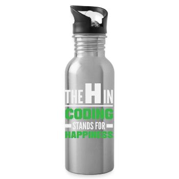 Coding Happiness Programmer - Water bottle with straw - silver - Right