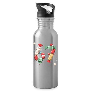 67 meme Candy Confetti Swirl - Water bottle with straw - silver - Right