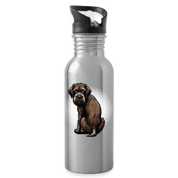 Deutsch Drahthaar Deutsch-Drahthaar Besitzer - Trinkflasche mit integriertem Trinkhalm - Lightsilver - Rechts