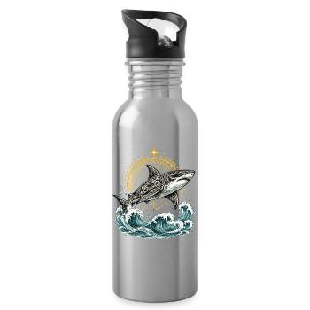 Guardian_Shark - Water bottle with straw - silver - Right