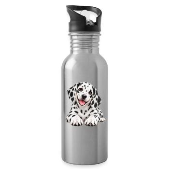 Dalmatiner Welpen - Trinkflasche mit integriertem Trinkhalm - Lightsilver - Rechts
