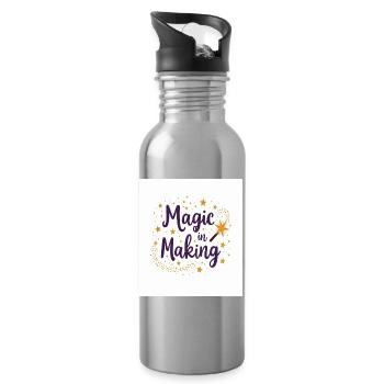 Magie in der Entstehung - Trinkflasche mit integriertem Trinkhalm - Lightsilver - Rechts