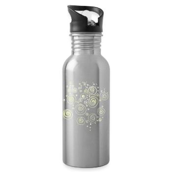 Shells / Spirals Abstract - Water bottle with straw - silver - Right