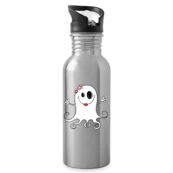 Kleines Mädchen Gespenst I Halloween - Trinkflasche mit integriertem Trinkhalm - Lightsilver - Rechts