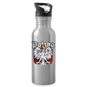 Pologne - Polska - Aigle - Édition Argent - Gourde avec paille intégrée - argent clair - Droite