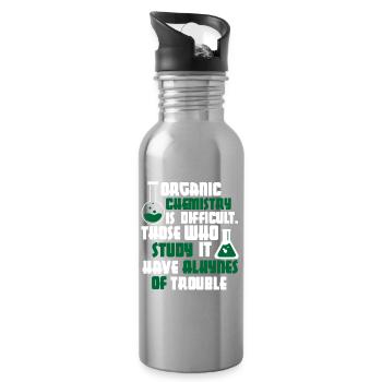 Organische Chemie ist schwieriges Hemd - Trinkflasche mit integriertem Trinkhalm - Lightsilver - Rechts