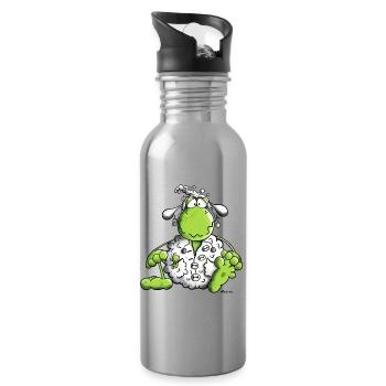 Frosch im Schaffell - Trinkflasche mit integriertem Trinkhalm - Lightsilver - Rechts
