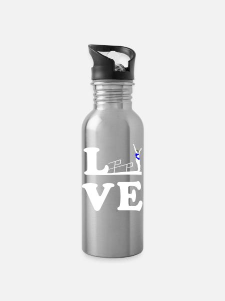 Plongée Plongée Plongée LOVE - Gourde avec paille intégrée - argent clair