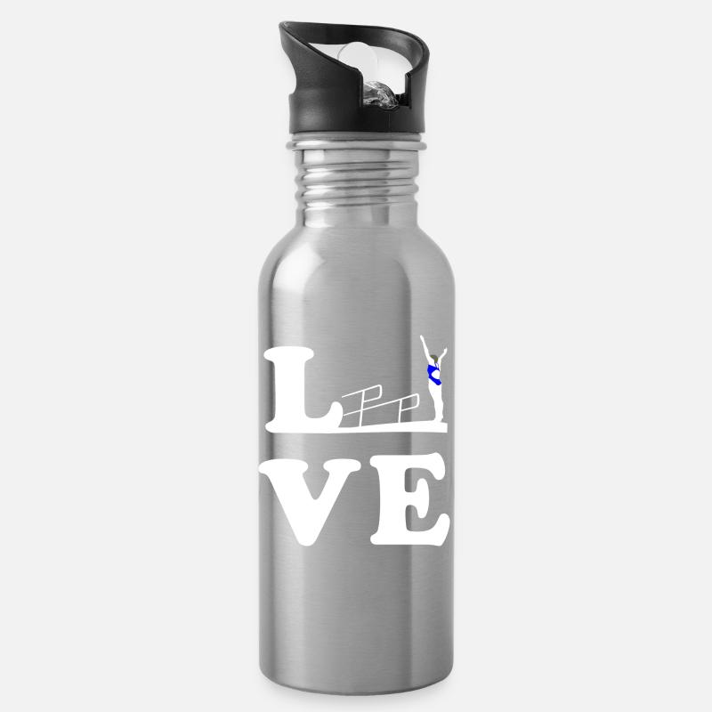 Plongée Plongée Plongée LOVE - Gourde avec paille intégrée - argent clair